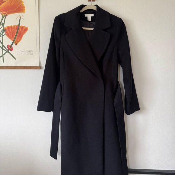 H&M Long Collar Belted Coat - Picture 1 of 9